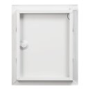 Revisionsklappe 20 x 25 cm – weiß, aus Stahl, Vierkantschloss