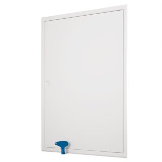 Revisionsklappe 50 x 60 cm – weiß, aus Stahl, Vierkantschloss