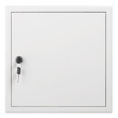 Revisionsklappe 30 x 30 cm – weiß, aus Stahl, Zylinderschloss