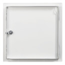 Revisionsklappe 30 x 30 cm – weiß, aus Stahl, Zylinderschloss